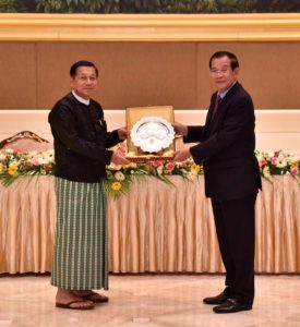 柬埔寨總理洪森以東協輪值主席國代表的身分出訪緬甸